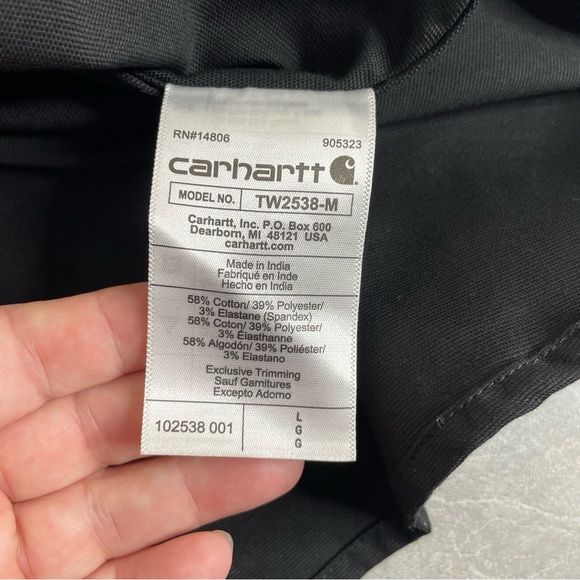 NEW Carhartt Rugged Flex Black Canvas Work Shirt with Embroidered Logo - Picture 6 of 7